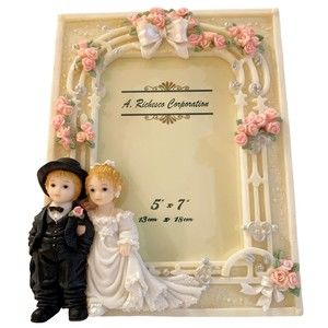 A. Richesco 3-D Whimsical Wedding Picture Frame Fits 5" x 7" Photo New & Boxed